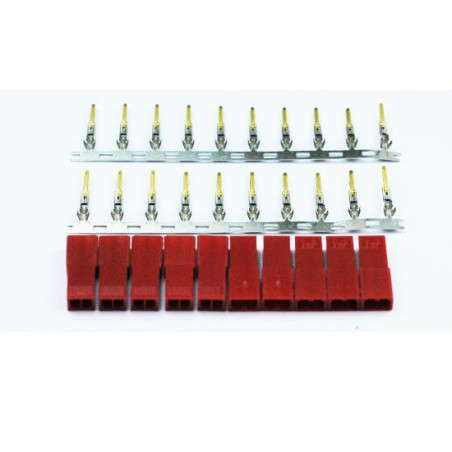 Connectique pour accu pour appareil radiocommandé Connecteur BEC Femelle or (10 pcs) Connectique pour accu pour appareil radiocommandé Connecteur BEC Femelle or (10 pcs)