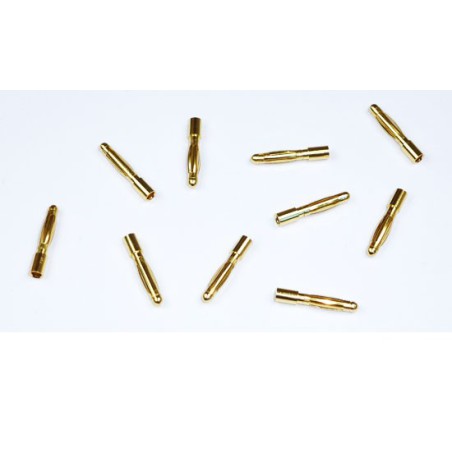 Chargeur pour accu pour appareil radiocommandé Contacts cylindriques 2mm or Mâles (10 pcs) Chargeur pour accu pour appareil radiocommandé Contacts cylindriques 2mm or Mâles (10 pcs)