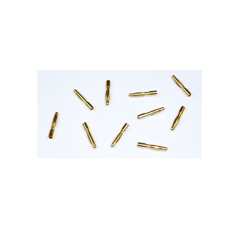 Chargeur pour accu pour appareil radiocommandé Contacts cylindriques 2mm or Mâles (100 pcs)