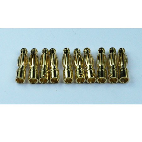 Chargeur pour accu pour appareil radiocommandé Contacts cylindriques 4mm or Males 10 pcs Chargeur pour accu pour appareil radiocommandé Contacts cylindriques 4mm or Males 10 pcs