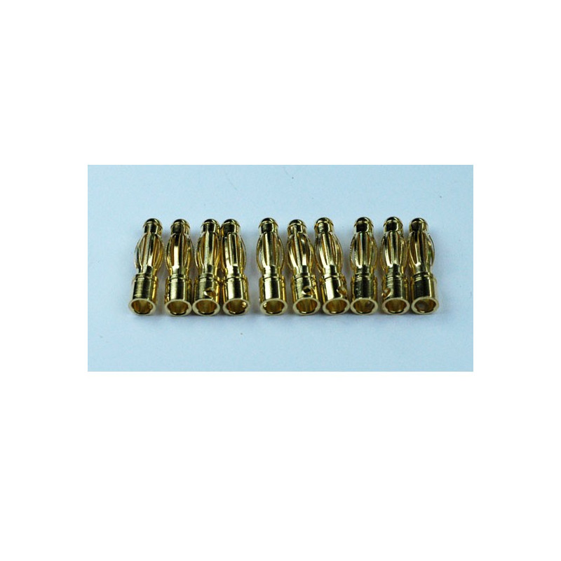 Chargeur pour accu pour appareil radiocommandé Contacts cylindriques 4mm or Males 100 pcs