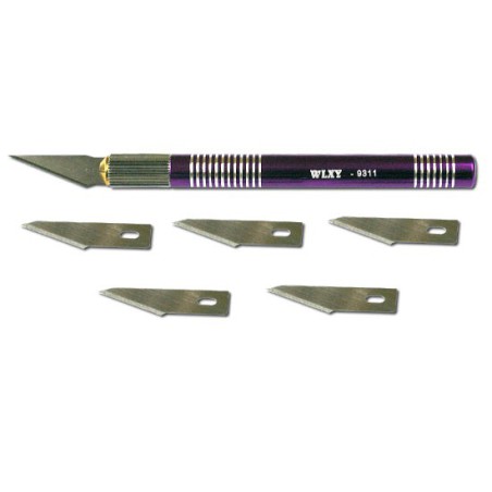 Couteau pour maquette Couteau scalpel diam.11mm + 6 lames Couteau pour maquette Couteau scalpel diam.11mm + 6 lames