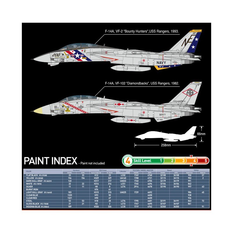 Maquette d'avion en plastique F-14A VF-2 1/72