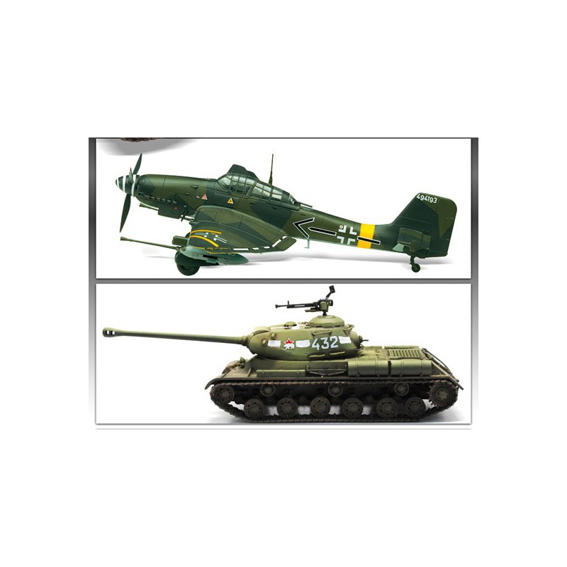 Maquette d'avion en plastique JU 87B-2 + JS-2 1/72 Maquette d'avion en plastique JU 87B-2 + JS-2 1/72