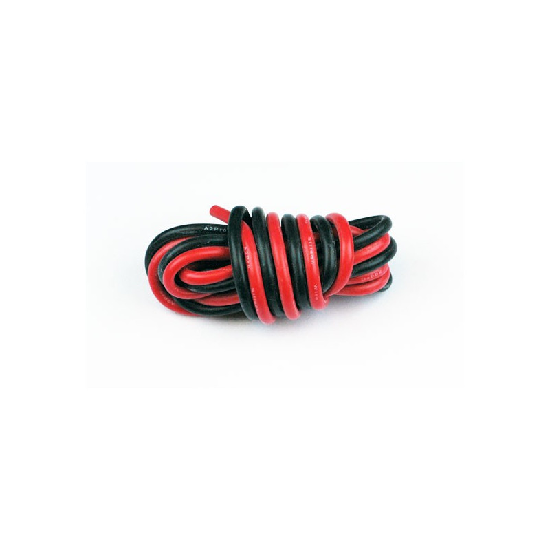 Chargeur pour accu pour appareil radiocommandé Fils silicone AWG14 2.12mm2 Rouge+Noir Longueur 1m