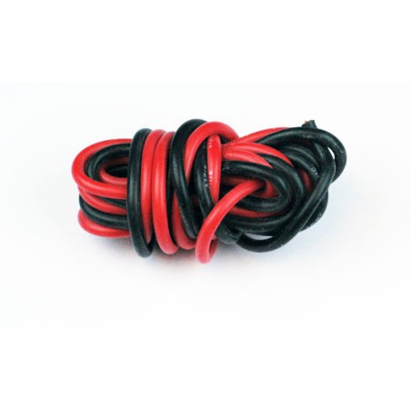 Chargeur pour accu pour appareil radiocommandé Fils silicone AWG16 1.32mm2 Rouge+Noir Longueur 1m Chargeur pour accu pour appareil radiocommandé Fils silicone AWG16 1.32mm2 Rouge+Noir Longueur 1m