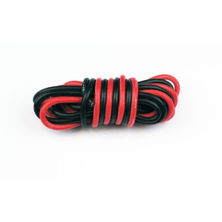 Chargeur pour accu pour appareil radiocommandé Fils silicone AWG18 0.81mm2 Rouge+Noir Longueur 1m Chargeur pour accu pour appareil radiocommandé Fils silicone AWG18 0.81mm2 Rouge+Noir Longueur 1m