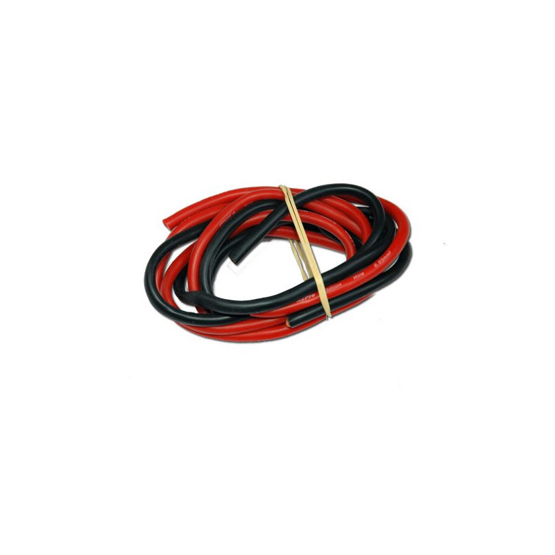 Chargeur pour accu pour appareil radiocommandé Fils silicone AWG9 6.63mm2 Rouge+Noir Longueur 1m