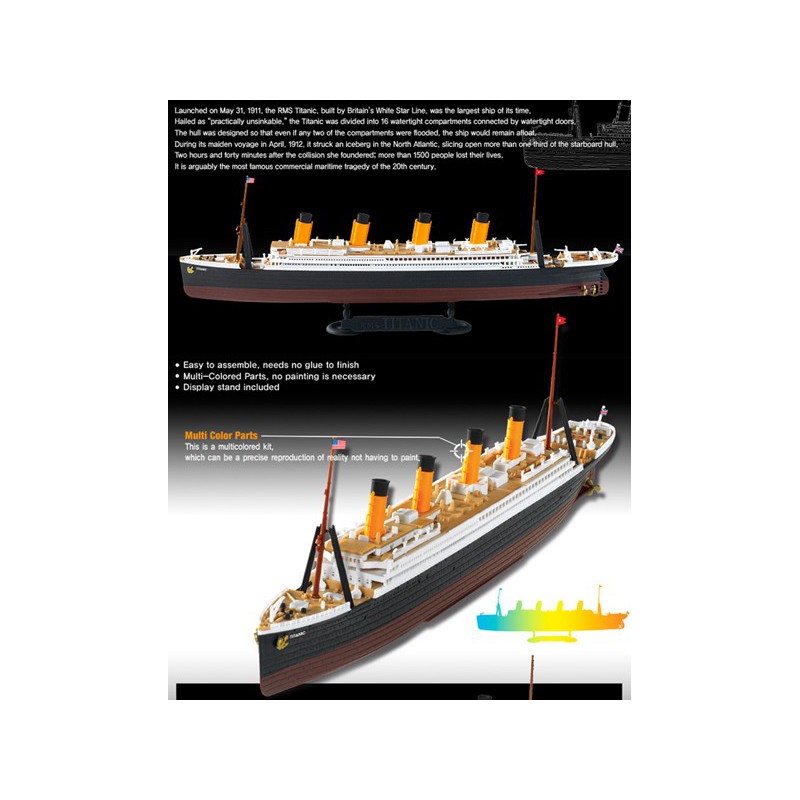 Maquette de Bateau en plastique RMS TITANIC 1/1000