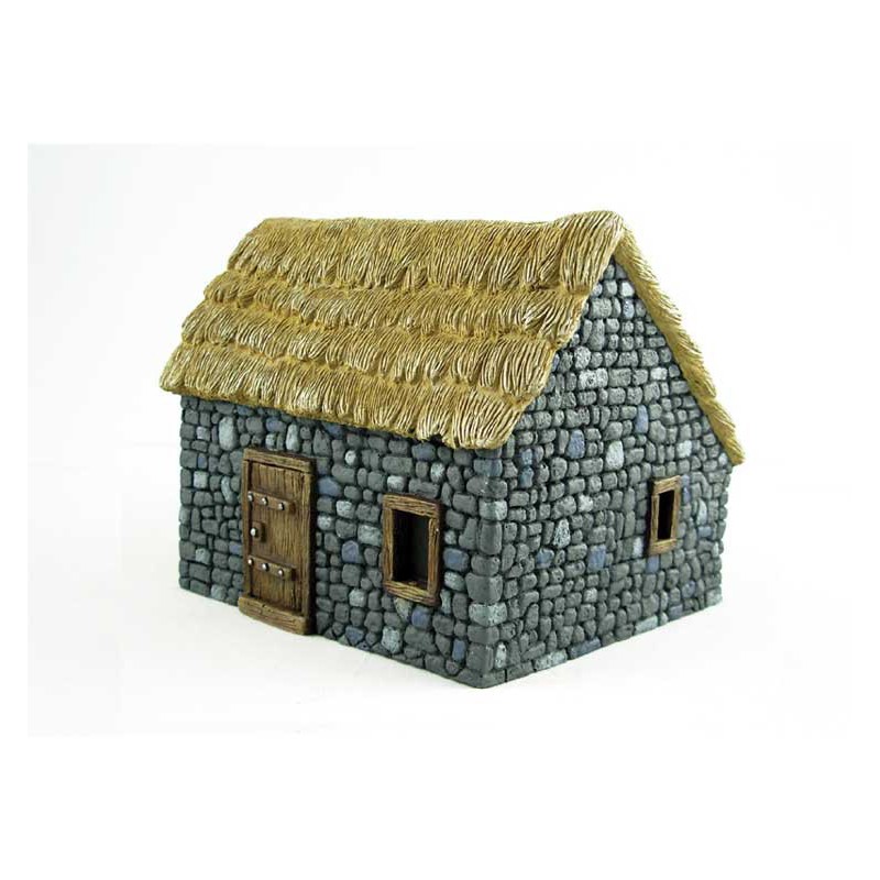 Maquette Diorama montéee et peinte GRAND COTTAGE EN PIERRE1/48