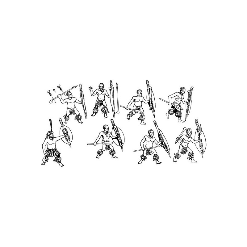 Figurine Guerriers Zoulous 1/72 Figurine Guerriers Zoulous 1/72