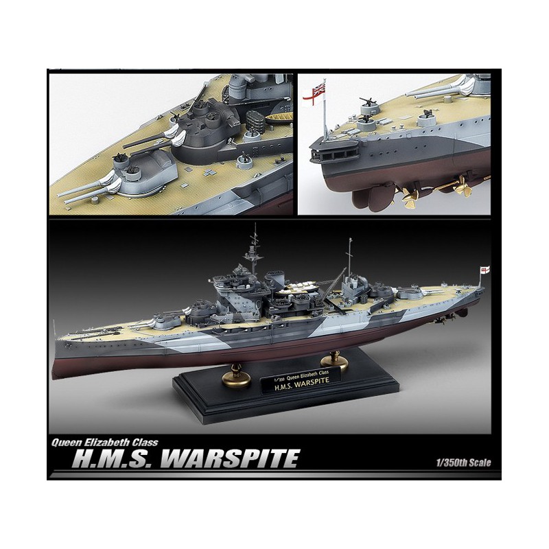 Maquette de Bateau en plastique H.M.S. WARSPITE QUEEN ELIZABET