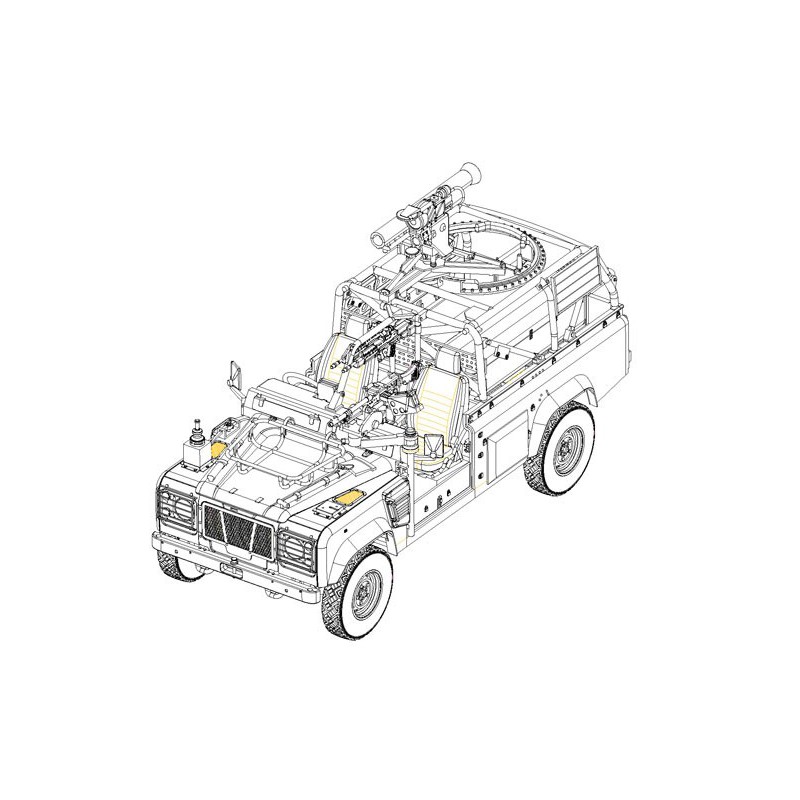 Maquette de Char en plastique Land Rover WMIK + Milan 1/35