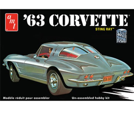 Maquette de voiture en plastique Corvette Chevy 1963 1/25 Maquette de voiture en plastique Corvette Chevy 1963 1/25
