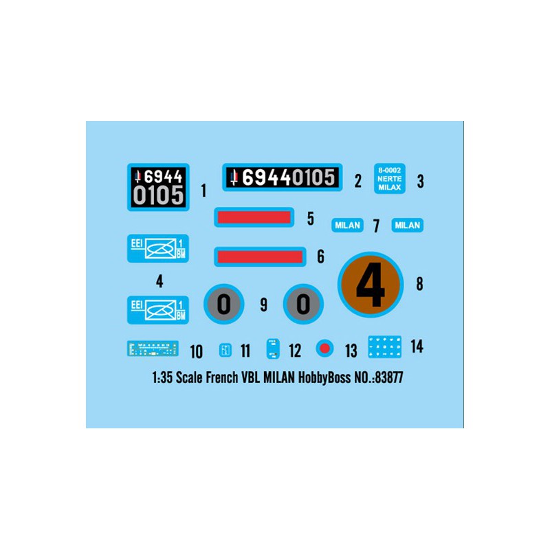 Maquette de Char en plastique VBL Français + Milan 1/35