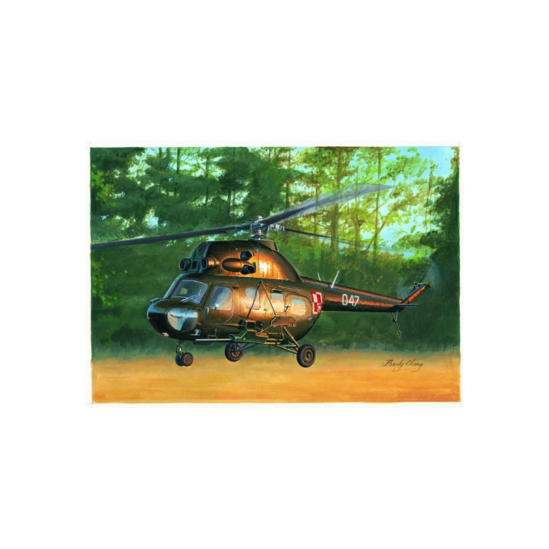Maquette d'hélicoptère en plastique Mil mi-2 US hoplite gun 1/72