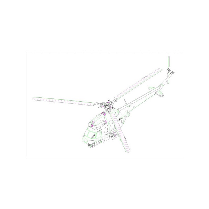 Maquette d'hélicoptère en plastique Mil mi-2 US hoplite gun 1/72