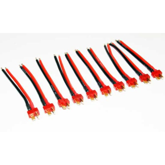 Chargeur pour accu pour appareil radiocommandé 10 CABLES 10cm + DEAN MALE