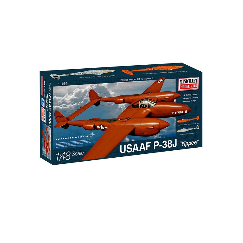 Maquette d'avion en plastique P-38 USAF 1/48