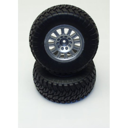 Pièce pour voiture electrique de piste 1/10 Kansas Paire de Roues Silver Pièce pour voiture electrique de piste 1/10 Kansas Paire de Roues Silver