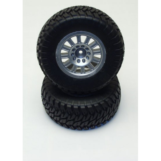 Pièce pour voiture electrique de piste 1/10 Kansas Paire de Roues Silver