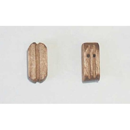 Accastillage de bateau Poulie double en noyer, diam. 5mm Accastillage de bateau Poulie double en noyer, diam. 5mm