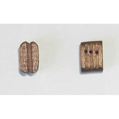 Accastillage de bateau Poulie triple en noyer, diam. 10mm Accastillage de bateau Poulie triple en noyer, diam. 10mm