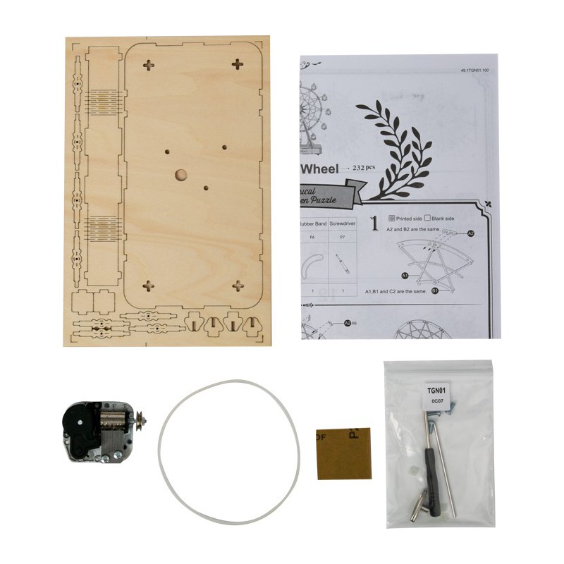 Puzzle 3D mécanique intermédiaire pour maquette Grande Roue Musicale