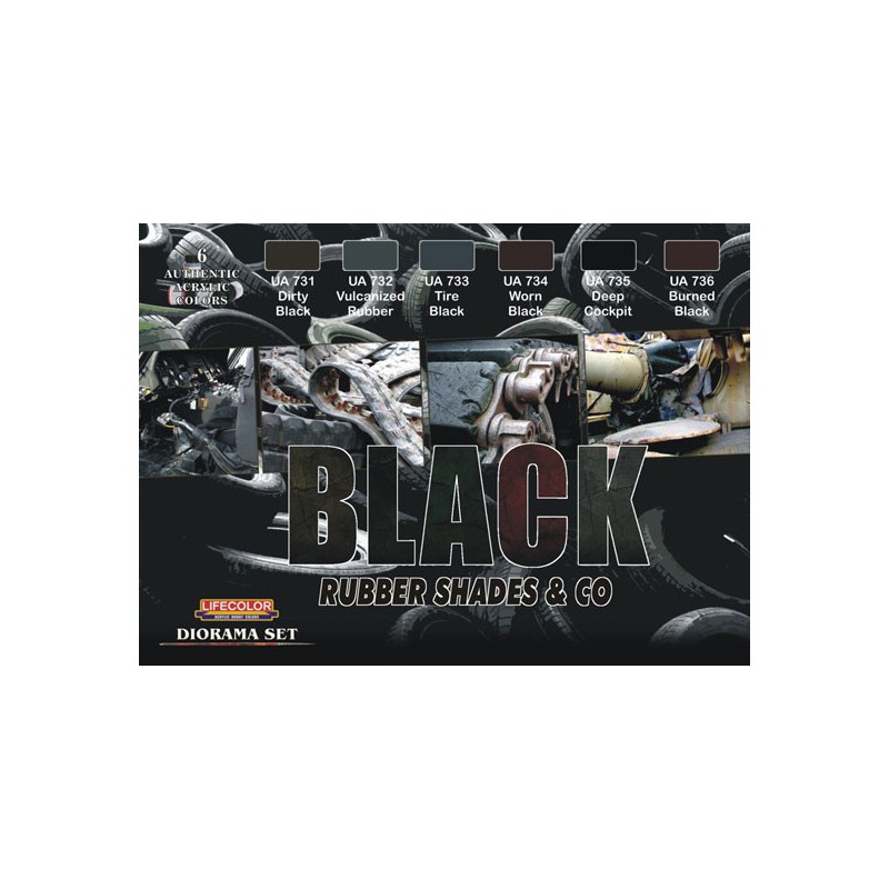 Peinture acrylique SET 6 TEINTES NOIR